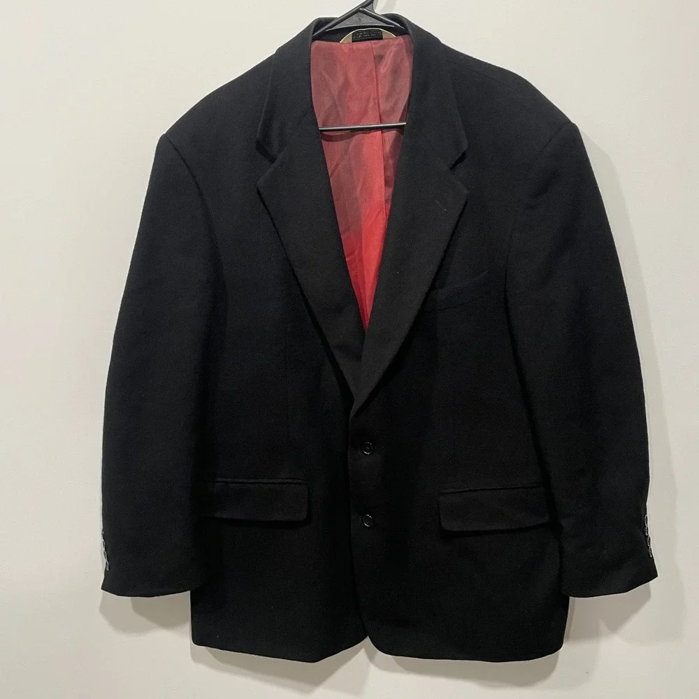 Evan‎ Picone Black CamelHair Blazer Mens 44R